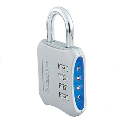 Immagine di Master Lock 653EURD Lucchetto con Combinazione e Corpo in Zinco, Blu, Rosso, Arancio, Verde, 8,6 cm x 5 1,5