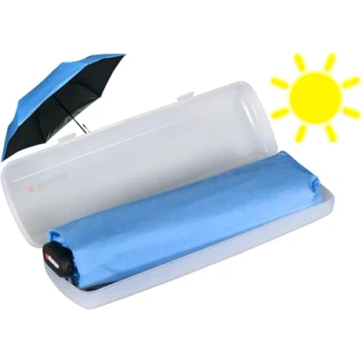 Immagine di Knirps Ombrello tascabile US.050 Ultra Light Slim Manual con protezione UV e dal calore in custodia blu nero