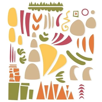 Immagine di Sizzix Thinlits Infinite Doodles #1 666523, Fustelle da Taglio in Metallo sottilissime per Scrapbooking, goffratura, diario, Silver, One Size