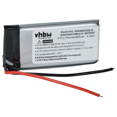 Immagine di vhbw 1x batteria compatibile con Cardo SRPT0102, Packtalk Duo, Scala Rider auricolari cuffie wireless (850mAh, 3,7V, Li Poly)