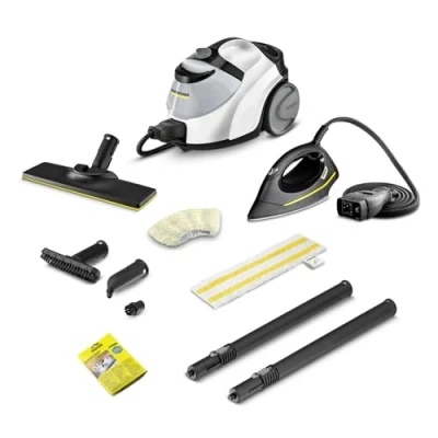 Immagine di Kärcher SC 5 EasyFix Iron Pulitore a Vapore, VERSIONE BIANCA, Pressione 4,2 bar, Tempo di riscaldamento 3 min, Area lavoro 150 m², Serbatoi 0,5 l + 1,5