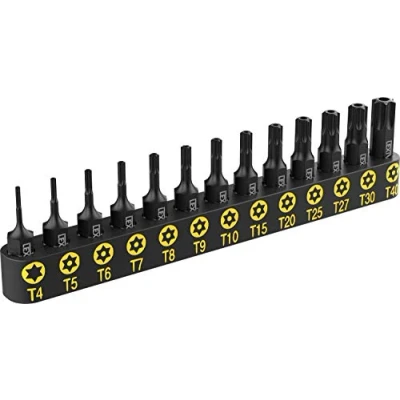 Immagine di LEXIVON Attacco a vite Torx approva movimentazione, Set in acciaio con lega Premium S2 stella di sicurezza 13 pezzi, T4 T40 CNC precisione lavorata (LX 301)