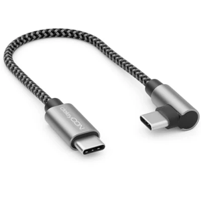 Immagine di deleyCON 0,15m Cavo USB C 1x 90 Angolato PD3.0 (Ricarica Rapida 60W) di Ricarica a Corto 15cm per iPhone 16 15 Pro Max Samsung S24 S23 Pixel iPad MacBook Air Tablets Switch PS5
