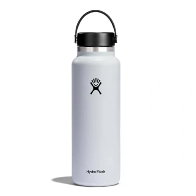 Immagine di Hydro Flask Wide Mouth Borraccia da 1180 ml (40 oz) Acciaio inossidabile con isolamento sottovuoto e coperchio a prova di perdite rivestimento in polvere White