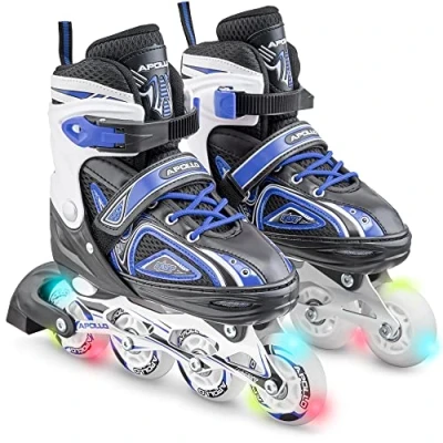 Immagine di Apollo Super Blades X PRO Pattini in Linea Regolabili Fino a 4 Misure per Bambini rotelle LED Misura S, M, L Bambina e Bambino Comodi robusti