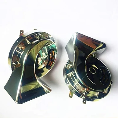 Immagine di YIYDA Corno per auto Car Horn elettrico 115DB camion 1 paio universale impermeabile argento toni alti e bassi con staffa in metallo 12V moto ecc