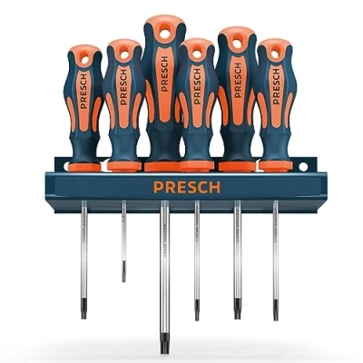 Immagine di Presch set di 6 cacciaviti a T con supporto da parete Attrezzi professionali
