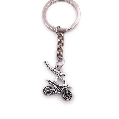 Immagine di H Customs Freestyle Motocross Bici Portachiavi Ciondolo Metallo Argento