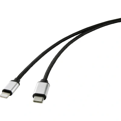 Immagine di Renkforce Cellulare Cavo [1x Spina USB C® 1x Dock Lightning Apple] 1.00 m Nero