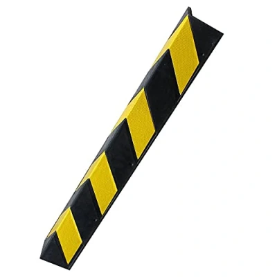 Immagine di PARKING FACIL Protezione angolare in gomma Per Parcheggi e Magazzini Colore: nero giallo Dimensioni: 80 x 10 cm Spessore: 8 mm Include viti 1 unità