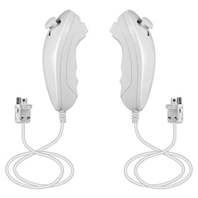 Immagine di Mribo 2 Pack Nunchuck Wii Controllers, sostituzione Remote, controller Gamepad per Nintend e U