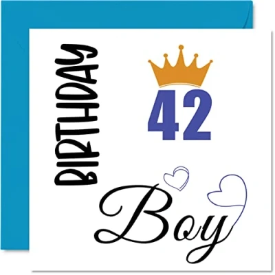 Immagine di Stuff4 Biglietto di auguri per 42 compleanno da uomo, ragazzo, anni, papà, fratello, zio, cugino, amico, nipote, 145 mm x mm, regalo quarantadue