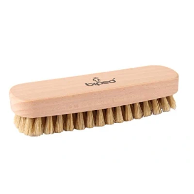 Immagine di biped Spazzola per scarpe in legno di faggio con setole naturali la pulizia o lucidatura z2345 (chiaro)
