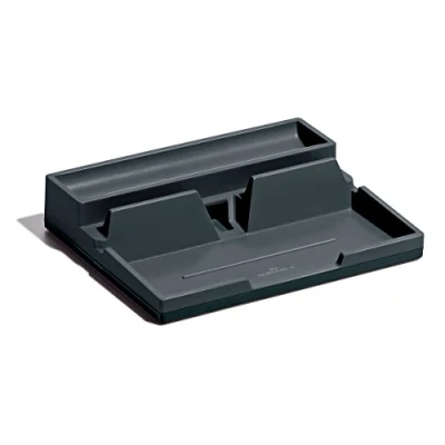 Immagine di Durable 761358 Varicolor Desk Organizer, portaoggetti, due ampi scomparti, sistema passacavo a scomparsa, 190x50x240 mm, carbone
