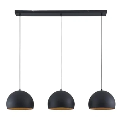 Immagine di lampada a sospensione &#039;Tarjei&#039; dimmerabile (Moderno) colore Nero, in Metallo ad es. Soggiorno &amp; Sala da pranzo (3 luci, E27) di Lindby sospensione, soffitto,