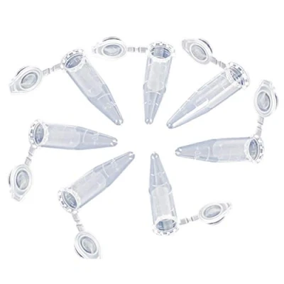 Immagine di 500 pezzi di plastica centrifuga tubo con tappo a scatto, 1,5 ml micro provette prova chiara conica microtubo campione fiala per laboratorio
