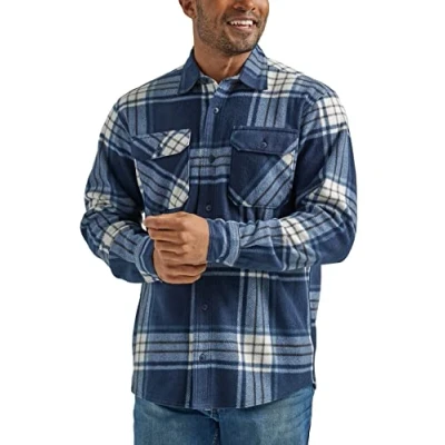 Immagine di Wrangler Authentics Camicia da uomo in pile pesante a maniche lunghe, Eclipse totale, M
