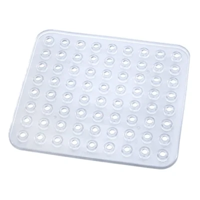 Immagine di WENKO Tappetino per lavello quadrato Kristall, protegge da graffi le stoviglie e il lavello, riduce spruzzi d&#039;acqua previene ristagno idrico, plastica robusta, 31x27,5cm, trasparente