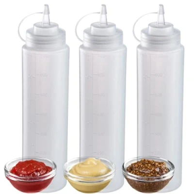 Immagine di Westmark Bottiglia squeeze dosaggio preciso e riempimento pulito di bottiglie resistenti con maionese, salsa BBQ altri liquidi, igienico, senza BPA 700 ml