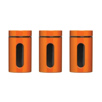 Immagine di Premier Housewares Smalto su Acciaio/Vetro, Inossidabile, Arancione, H19 x W10 D10cm, 3 unità