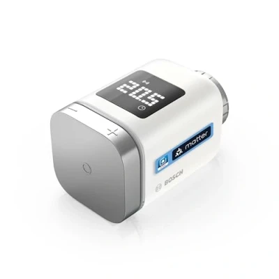 Immagine di Bosch Smart Home termostato per radiatore II [+M], intelligente, uso flessibile nel sistema o in sistemi Matter di diversi produttori