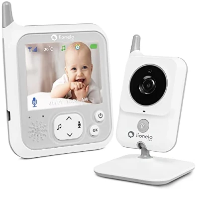 Immagine di lionelo CARE BABYLINE 7.1 Baby monitor neonati con telecamera e schermo 3&quot; pollici LCD, Video audio, Modalità notturna, Comunicazione bidirezionale, Portata 260m, Sensore temperatura pianto