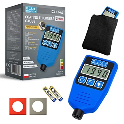 Immagine di Blue Technology DX 13 AL Misuratore di Spessore della Vernice, in Acciaio e Alluminio, per Rivestimento, Auto, Prodotto UE, Blu