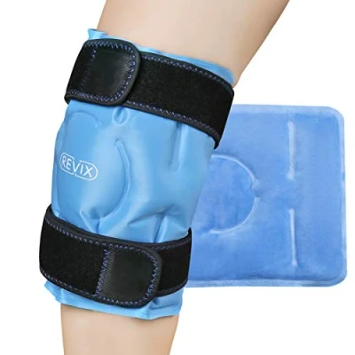 Immagine di REVIX Ice Pack per il sollievo dal dolore al ginocchio, fascia di ghiaccio riutilizzabile lesioni alle gambe, gonfiore, interventi sostituzione del terapia a compressione fredda