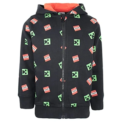 Immagine di Minecraft Felpe con Cappuccio da Ragazzo Felpa Nera per Bambini Creeper 11/12 Anni