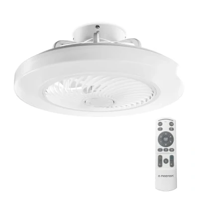 Immagine di Noaton Ventilatore da soffitto 12050W Triton Bianco, con Illuminazione LED max 42 W Dimmerabile 3 temperature di colore, telecomando, timer, portata d&#039;aria fino a 45 m3/min, lampadario, diametro 50cm