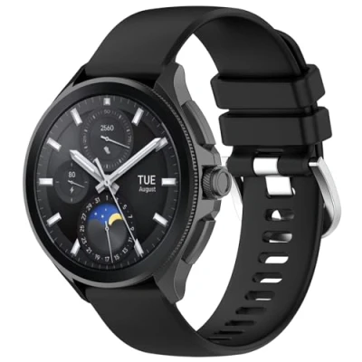 Immagine di GIOPUEY Cinturini Compatibile con Xiaomi Watch S3/Watch S4, Morbido Silicone Cinturino [Resistente all&#039;Usura] [Traspirante] Black