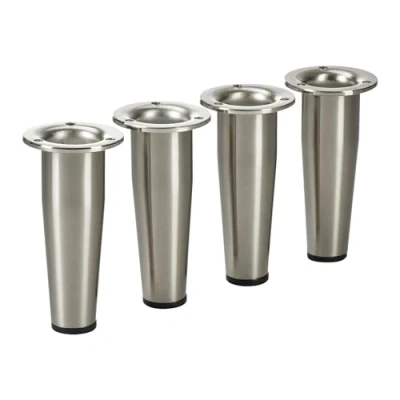 Immagine di SOTECH 4 pezzi Piedini per mobili FOX TROT aspetto acciaio inox/altezza: 100 mm regolabile