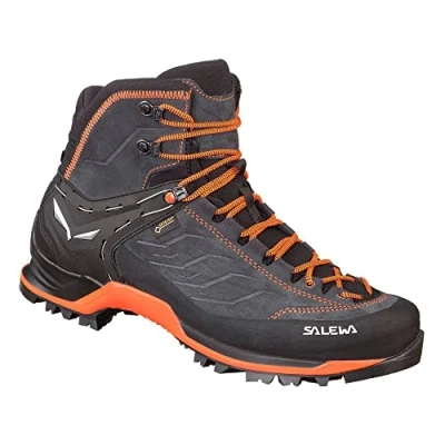 Immagine di Salewa MTN Trainer MID GTX Scarponi da montagna, Uomo, Taglia: 42, Asphalt/fluo orange Pelle e tessuto