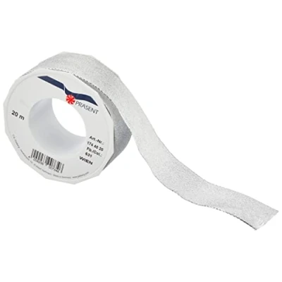 Immagine di Prasent Wien, nastro in tessuto metallizzato, 40 mm 20 m, colore: argento