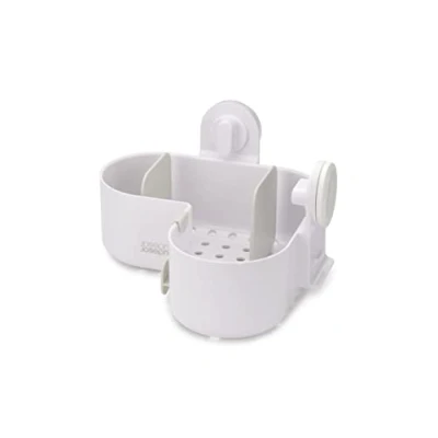 Immagine di Joseph Duo Mensola Doccia ad Angolo senza Foratura, Porta Shampoo Bagnoschiuma Spugne da Appendere, Portaoggetti Bagno, Bianco