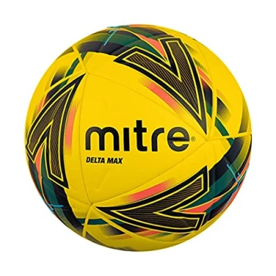 Immagine di Mitre Delta Pallone da calcio, resistente, ottima precisione e consistenza, giallo/arancione/verde/argento, 5