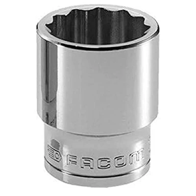 Immagine di Facom SC.S Chiave a bussola poligonale 1/2&quot; 12 facce 24 mm Rosso/Nero