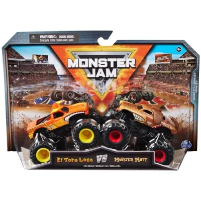 Immagine di Monster Jam, El Toro Loco Vs. Mutt Trucks, scala 1:64, giocattoli per bambini dai 3 anni in su