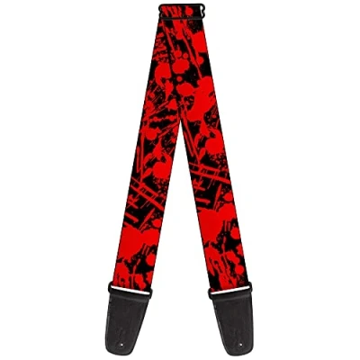 Immagine di buckle down tracolla per chitarra 34 60&quot; Splatter Black/Red