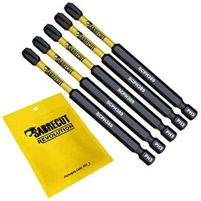 Immagine di 5 x SabreCut SCPH389_5 89 mm PH3 Set di punte per cacciavite a impatto magnetico Phillips Heavy Duty compatibile con Dewalt Milwaukee Bosch Makita e altro