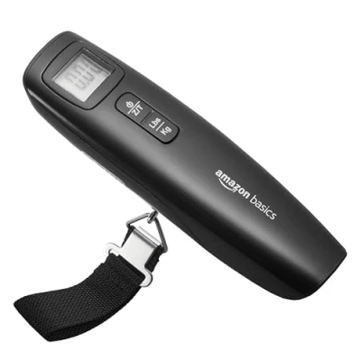 Immagine di Amazon Basics Bilancia digitale pesa valigie, 13 x 3.7 5.7cm, Nero