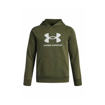 Immagine di Under Armour UA Rival Fleece BL Felpa con Cappuccio Verde Marino Od / Bianco YSM, Bianco, 128 140