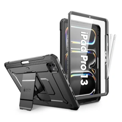 Immagine di SUPCASE Cover per iPad Pro 13 Pollici M4 2024 con Portapenne, [con Protezione Schermo e Supporto] Robusta tutto il corpo (Nero)