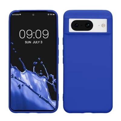 Immagine di kwmobile Custodia Compatibile con Google Pixel 8 Cover Back Case per Smartphone in Silicone TPU Protezione Gommata blu baltico