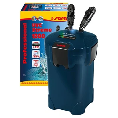 Immagine di sera UVC Xtreme Filtro Esterno con Controllo elettronico per acquari, UV C da 5 Watt Integrato Amalgama, Che Riduce Agenti patogeni, parassiti e la Crescita di alghe nell&#039;acquario