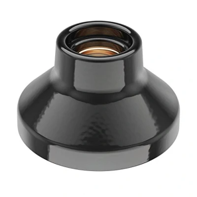 Immagine di ledscom.de Plafoniera/porta lampada ELEKTRA, porcellana, nero lucido, 1x E27 max. 300W, design da bar, d&#039;atmosfera, base E27, 1 luce, tendenza, cucina, tavolo pranzo, camera