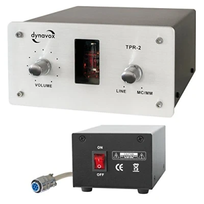 Immagine di DynaVox TPR 43 preamplificatore valvolare argento con phono MM/MC
