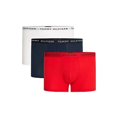 Immagine di Tommy Hilfiger 3P Trunk Um0Um02203, Boxer, Uomo, Multicolore (White/Desert Sky/Primary Red), S