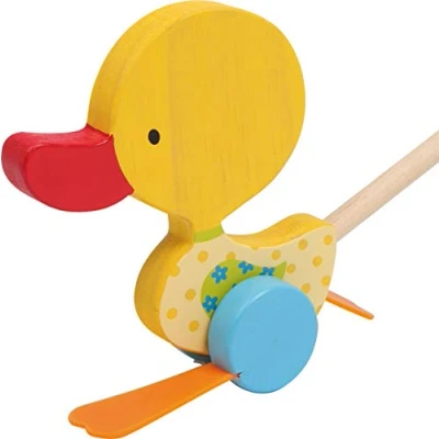 Immagine di small foot Pushing animal waddle duck in legno, girello per i primi passi, a partire dai 18 mesi, 3357