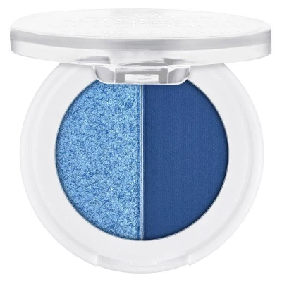 Immagine di Essence Soft Touch Duo Eyeshadow, ombretto, n. 03, blu, 2 tonalità a lunga durata, risultato immediato, vegano, senza particelle di microplastica, nanoparticelle, profumo, confezione